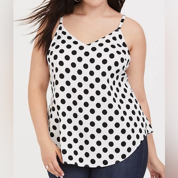Torrid Black and White Polka Dot Camisole Tank Top Size 4 - Picture 3 of 12